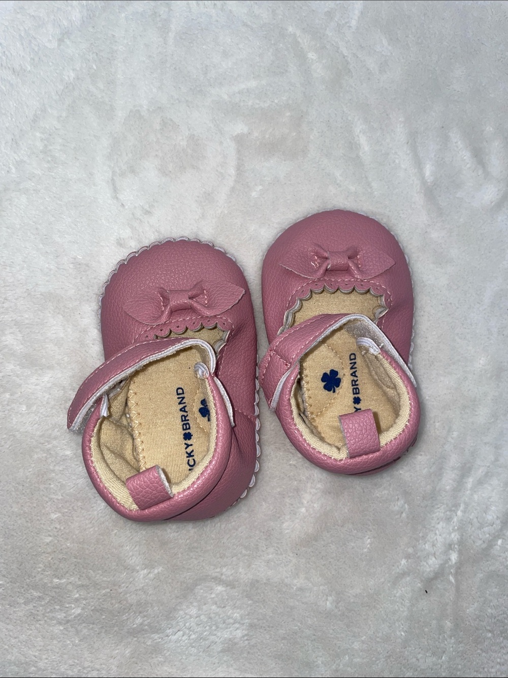 Lucky Brand Pink Leather Baby Mary Jane Shoes with Bow